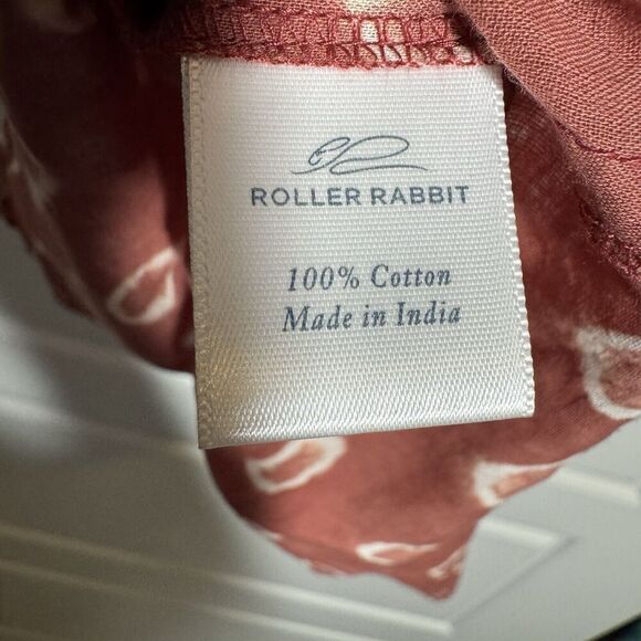 ROLLER RABBIT Top Women XS Rust Giraffe Dye Lucy Tunic top v-neck cotton - Picture 6 of 8